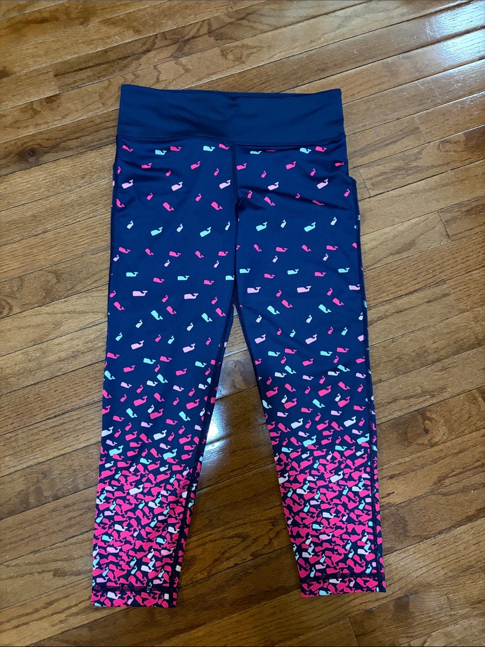 Vineyard Vines Navy Leggings with Pink & Aqua Whale Confetti